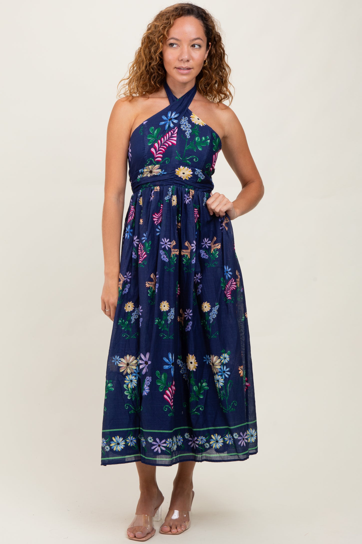 Navy Multi Floral Maxi Dress