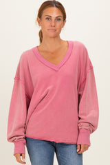 Rose Mineral Washed French Terry Oversized Sweatshirt