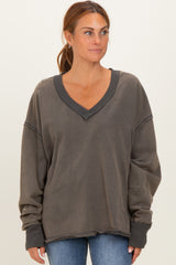 Charcoal Mineral Washed French Terry Oversized Sweatshirt