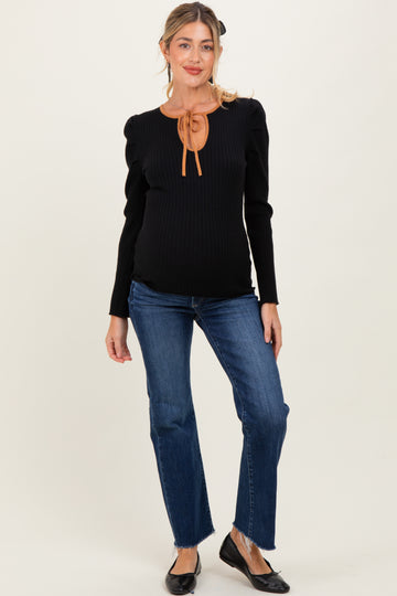 Dark High Rise Crop Straight Raw Cut Hem Maternity Jeans