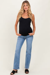 Medium Mid Rise Straight Maternity Jeans