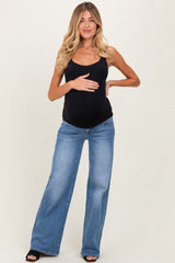 Medium Low Rise Wide Leg Maternity Jeans