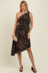 Moonlight One Shoulder Asymmetrical Maternity Midi Dress