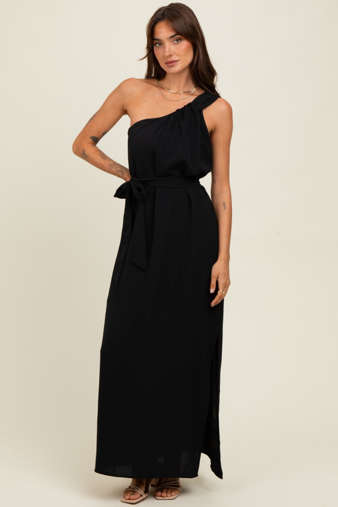 Black Asymmetrical Maxi Dress