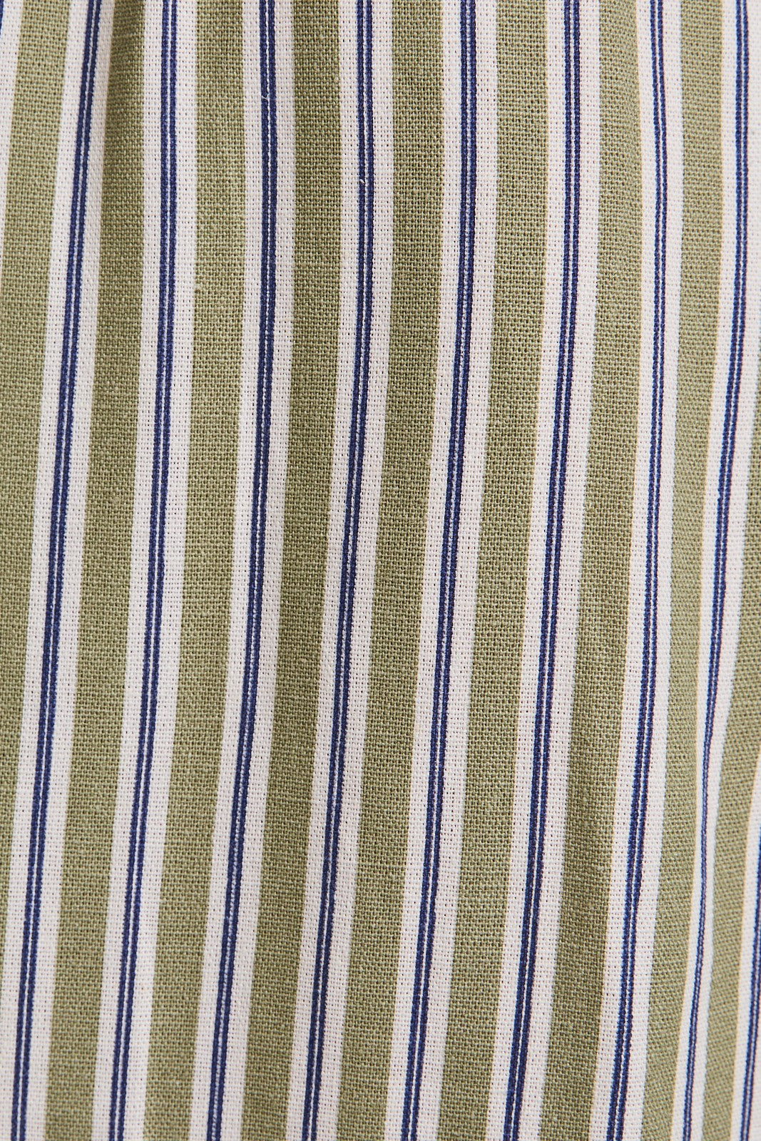 Olive-White Stripe Side Slit Maxi Dress