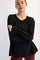 Black Oversized Cotton Slub Long Sleeve Top