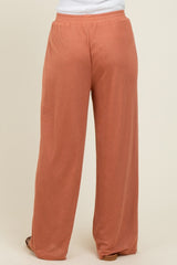 Rust Ribbed Side Pocket Lounge Pants