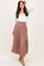 Mocha Smocked Waistband Pleated Maxi Skirt