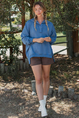 Brown Plaid Drawstring Button Accent Shorts