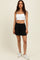 Black Ribbed Lounge Shorts