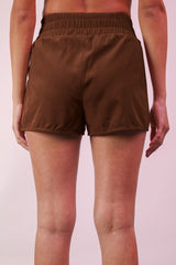 Brown Stripe Detail Active Shorts