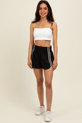 Black Stripe Detail Active Shorts