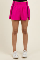Fuchsia Stripe Detail Active Shorts