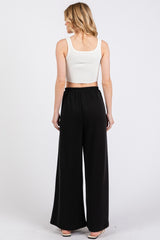Black Drawstring Wide Leg Pants