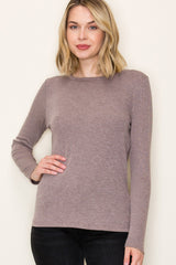Mocha Ribbed Long Sleeve Top