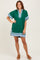 Forest Green Colorblock Border Print Mini Shift Dress