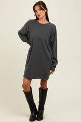 Charcoal Oversized Long Sleeve T-Shirt Dress