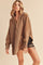 Mocha Corduroy Contrast Oversized Hoodie