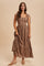 Mocha Plaid Sleeveless Cotton Maxi Dress