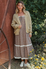 Yellow Chunky Knit Open Maternity Cardigan