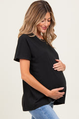 Black Slouchy Maternity Short Sleeve Tee