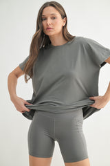 Grey Slouchy Maternity Short Sleeve Tee