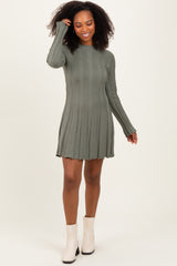 Olive Wide Rib Maternity Mini Dress