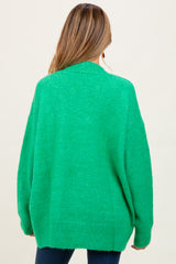 Green Oversized Maternity Toggle Button Cardigan