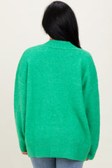 Green Oversized Toggle Button Cardigan
