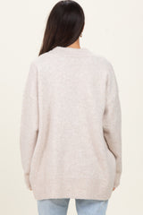 Cream Oversized Toggle Button Cardigan