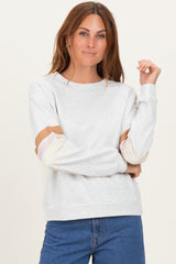 Heather Grey Colorblock Stripe Detail Maternity Sweatshirt