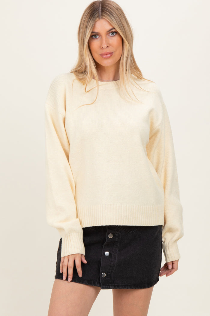 Yellow Chunky Knit Oversized Maternity Sweater