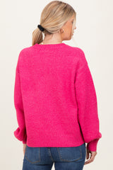 Fuchsia Chunky Knit Oversized Sweater
