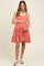 Red Lace Trim Washed Cotton Maternity Tank Dress