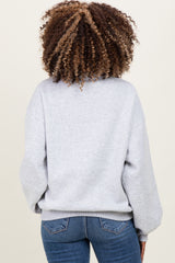 Heather Grey French Terry Quarter Zip Maternity Pullover