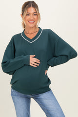 Forest Green V-Neck Maternity Sweatshirt