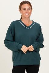 Forest Green V-Neck Maternity Sweatshirt