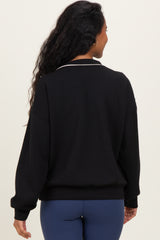 Black V-Neck Maternity Sweatshirt