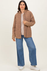 Mocha Quilted Oversized Jacket
