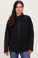 Black Quilted Oversized Jacket
