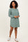 Light Olive Rib Knit Long Sleeve Dress