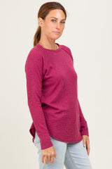Burgundy Baby Waffle Knit Long Sleeve Top