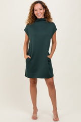 Forest Green Mock Neck Mini Dress