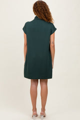 Forest Green Mock Neck Mini Dress