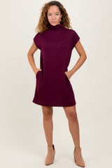Plum Mock Neck Mini Dress
