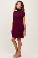 Plum Mock Neck Mini Dress