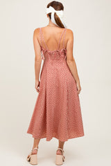 Red Plaid Double Strap Sleeveless Midi Dress