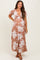 Mocha Floral Print Short Sleeve V-Neck Maternity Maxi Dress