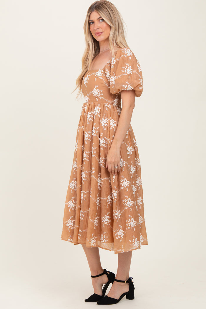 Mocha Textured Midi Dress