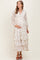 Cream Vintage Floral Ruffle Tiered Hem Maternity Maxi Dress